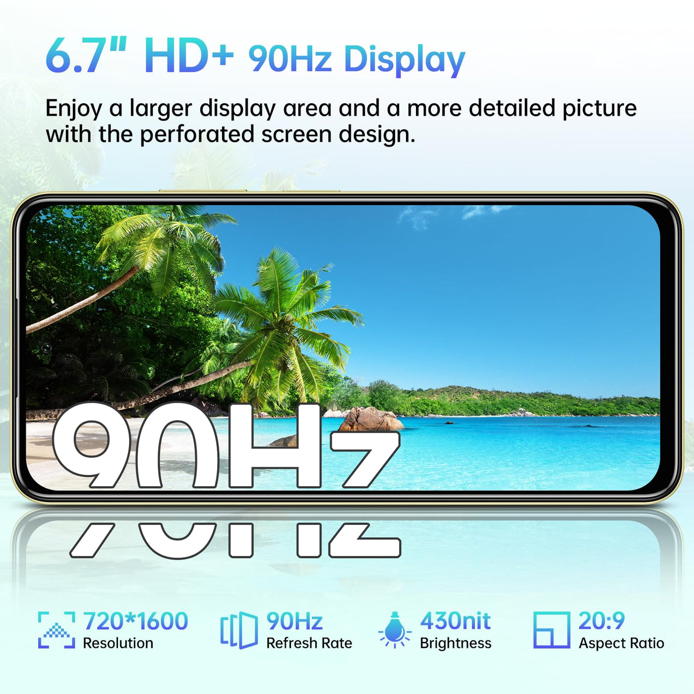 OUKITEL C65 Android 15 Smartphone Ohne Vertrag, 16GB+128GB/1TB Handy Ohne Vertrag, 6.7" HD+ 90Hz Handy Günstig, 50MP+8MP, 5150mAh Simlockfreie Handys, Dual SIM 3 Steckplatz/Fingerabdruck/3.5mm Jack