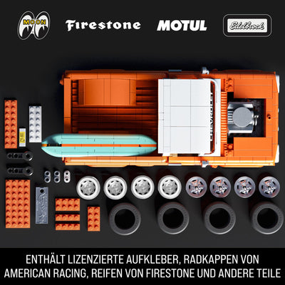 Mattel Brick Shop Hot Wheels Elite Serie Bauset, Custom ’62 Chevy Pickup mit 858 Teilen, realistischen Details und individuellen Aufklebern, für Sammler und Kinder ab 10 Jahren, JFT20