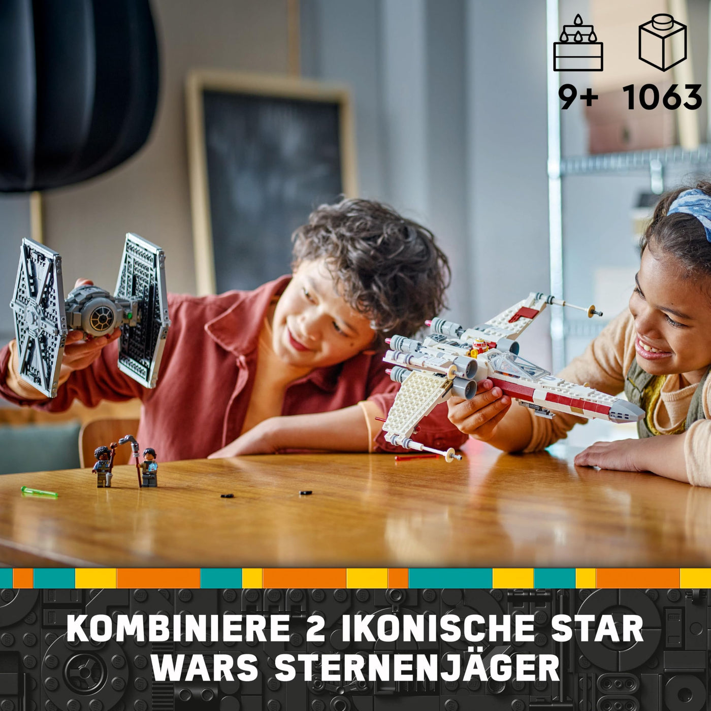 LEGO Star Wars 75393 Mashup aus TIE Fighter & X-Wing– Spielzeug mit 2 Raumschiffen, 4 Minifiguren und Droidenfigur, kreatives Geschenk für Jungs ab 9 Jahren und Fans