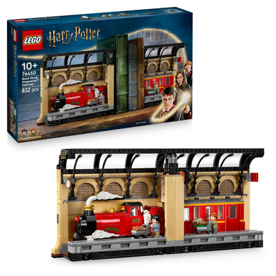 LEGO Harry Potter Buchstütze: Hogwarts Express - Set mit Spielzeug Zug, 2 Minifiguren inkl. Ron Weasley, Hedwig und Krätze - Wizarding World Geschenk für Jungen, Mädchen & Fans ab 10 Jahren - 76450