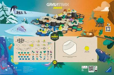 Ravensburger GraviTrax Junior Starter-Set XXL 27059 - Murmelbahn überwiegend aus nachwachsenden Rohstoffen mit Themenwelten, Lernspielzeug und Konstruktionsspielzeug für Jungs und Mädchen ab 3 Jahren