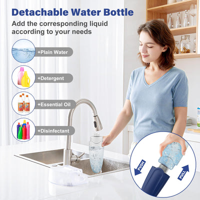 Sprühwischer Bodenwischer mit Sprühfunktion, Wischmopp mit Sprühfunktion Wischer Boden Spray Mop mit wassertank und 3 Waschbaren Mopp Pads für Hartholz, Marmor, Laminat Bodenreinigung