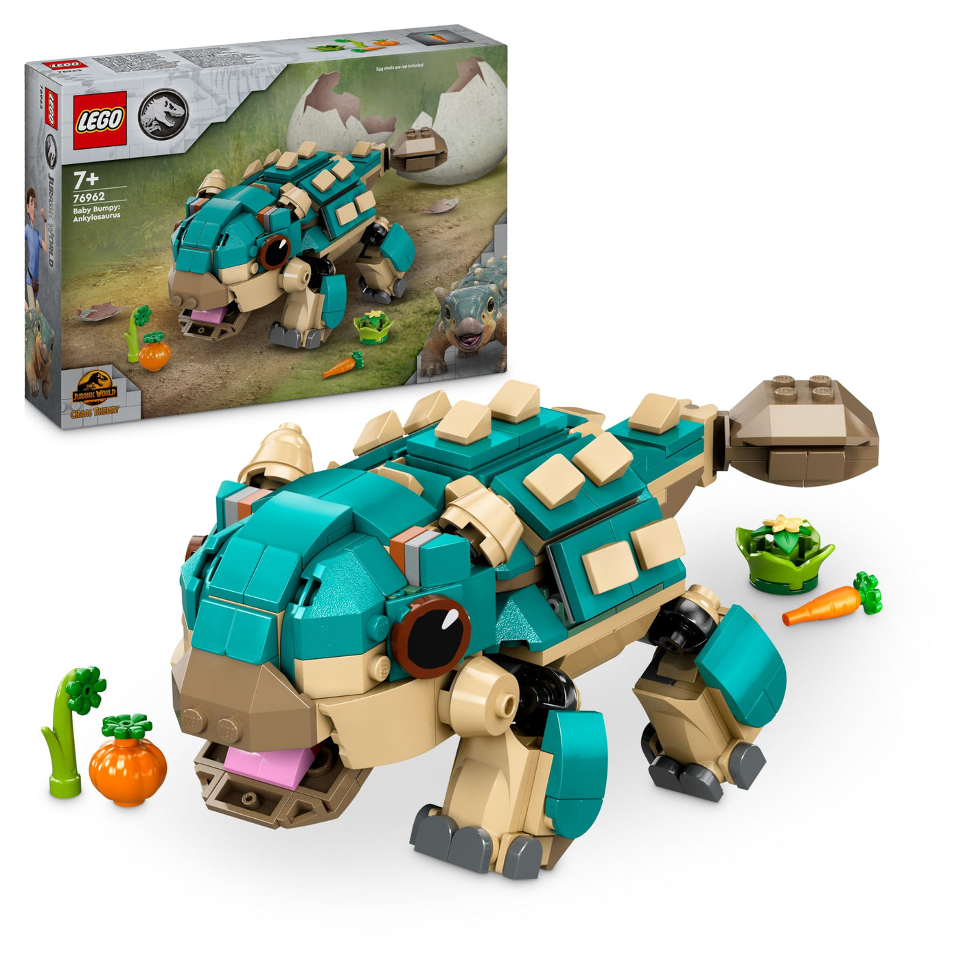 LEGO Jurassic World Baby Bumpy: Ankylosaurus, baubarer Spielzeug-Dinosaurier für Fans von Jurassic World: Neue Abenteuer, Geschenk für Jungen und Mädchen ab 7 Jahren 76962