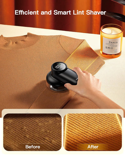 coldSky Wiederaufladbarer Stoffrasierer, Fusselrasierer mit Digitalanzeige, Pullover-Rasierer mit 6-Blatt-Klingen und Sicherheitsverriegelung, 3 Geschwindigkeiten Defuzzer Entfernen Sie Fuzz, Pillen