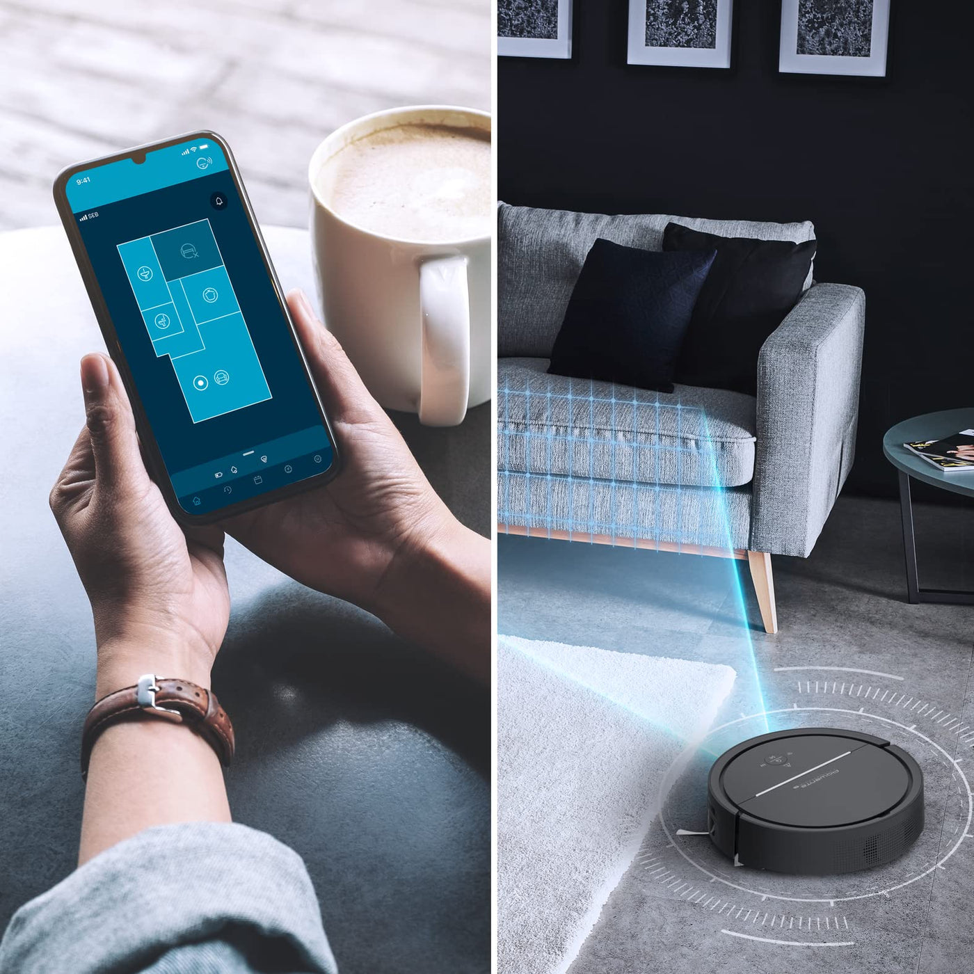 Rowenta RR7875 X-PLORER Serie 120 AI Saugroboter | Testergebnis "SEHR GUT" | Laser-Navigation | automatisches Reinigen | Steuerung per App | Saugen und Wischen | 120 Min. Laufzeit | 150 m² | Schwarz