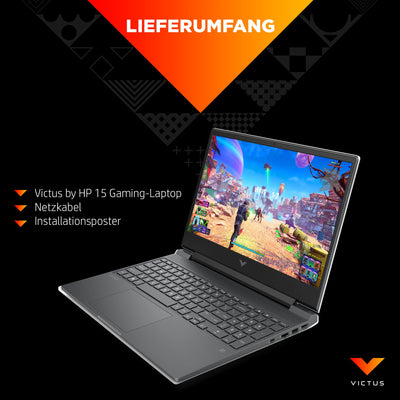 HP Victus Gaming Laptop | 15.6" FHD-Display | Intel Core i5-13420H | 16GB DDR4 RAM | 512 MB SSD | NVIDIA GeForce RTX 3050 | Windows 11 Home | QWERTZ-Tastatur | Mica Silver