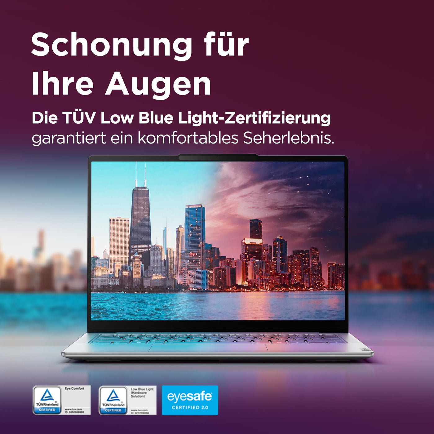 Lenovo Yoga Slim 7i AI Laptop | 14" WUXGA OLED Display | Intel Core Ultra 7 | 16GB RAM | 512GB SSD | Intel Arc Grafik | Windows 11 | QWERTZ | Luna Grau | 3 Monate Premium Care