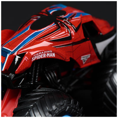Monster Jam - Zweier-Pack Original Monster Trucks im Marvel Superhelden-Design, Venom vs. Spider-Man, Maßstab 1:64, ab 3 Jahren