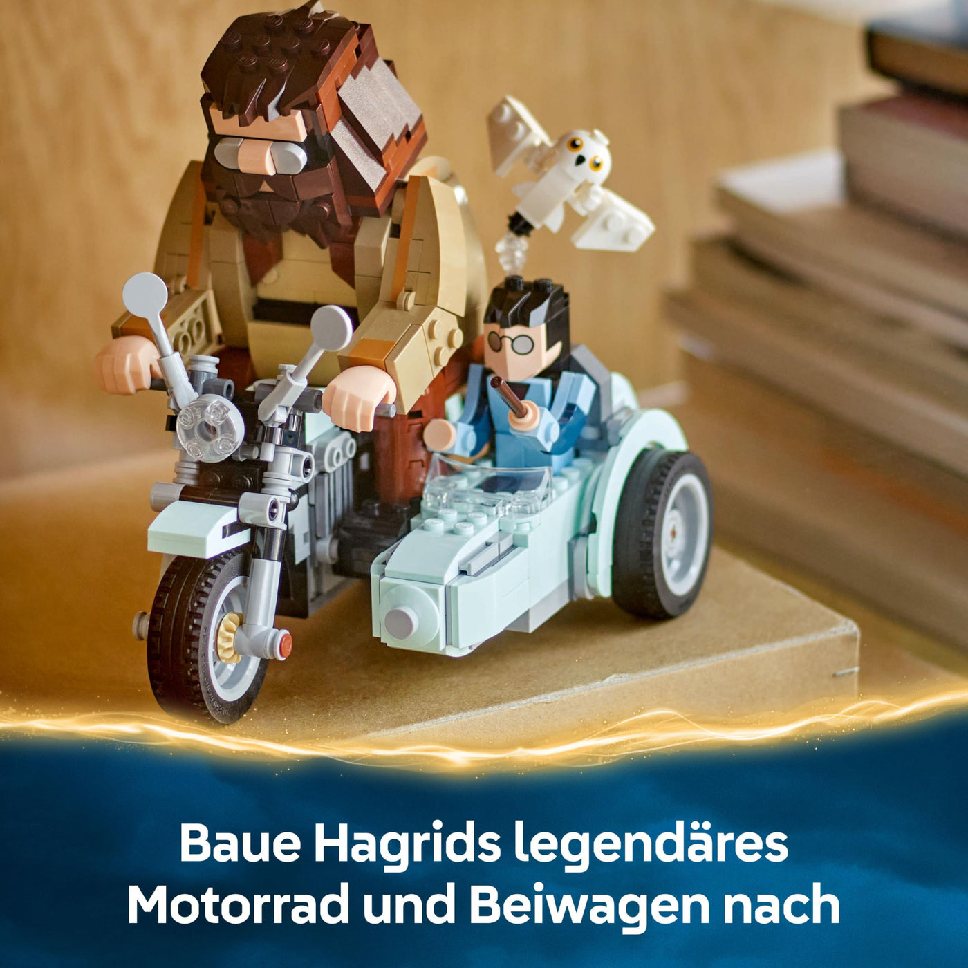 LEGO Harry Potter Hagrids und Harrys Motorradtour – Spielzeug mit Motorrad, Beiwagen & Eule Hedwig – Mit Minifiguren zum Sammeln – Kreatives Geschenk für Mädchen und Jungen ab 9 Jahren – 76443