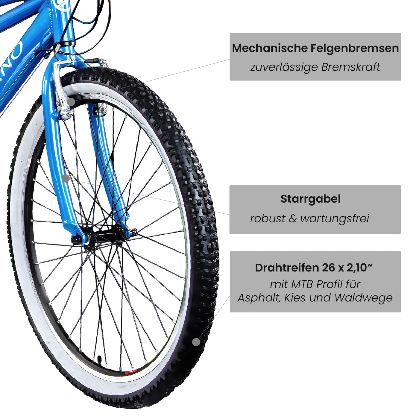 Galano Tandem Fahrrad 2 Personen Mountainbike 21 Gang Schaltung ab 145 cm Hardtail MTB Damen und Herren 26 Zoll mit Alurahmen Oakland (blau, 43/38 cm)