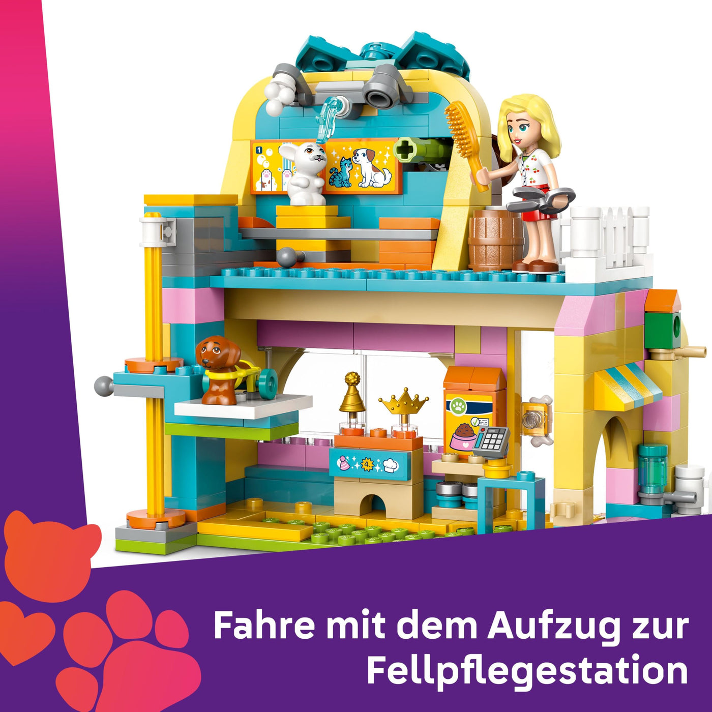LEGO Friends Geschäft für Haustierzubehör - mit Hund, Katze und Kaninchen als Tierfiguren, 3 Minifiguren und viel Zubehör für die Haustierpflege - Geschenk für Mädchen und Jungen ab 6 Jahren - 42650