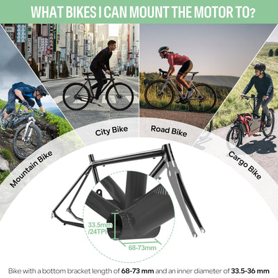 BAFANG Mittelmotor 48V 250W BBS01B Ebike Umbausatz mit 48V13Ah Unterrohr-Batterie und Multifunktions EKD01 Display, CAN Version G340 8fun Motor für BB68mm Mountainbike Rennrad Pendlerfahrrad DIY Kit