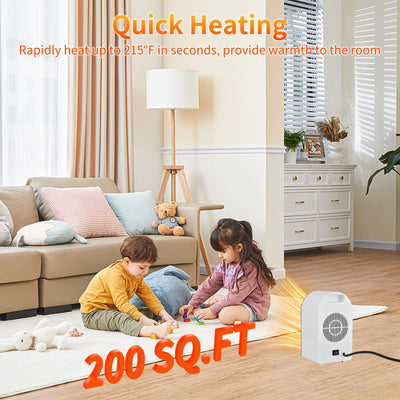 Heizlüfter - 1200W Keramik Heizlüfter Leise - Mini Heizungslüfter - Elektroheizung Heizung Heizgeräte mit Zwei Leistungsstufen Kleine Elektroheizung für Betrieb im Büro, Wohnzimmer, Schlafzimmer