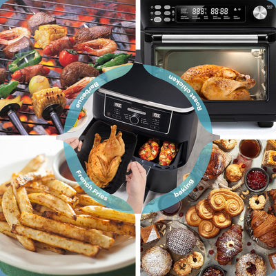 2Pcs Airfryer Zubehör für Ninja Foodi Max Dual Zone AF400EU AF300EU 9.5L, Silikonform Zubehör für Double Stack XL SL400EU Heißluftfritteuse, Airfryer Silikonform Silikoneinsatz Air Fryer Accessories