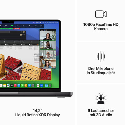 Apple 2023 MacBook Pro Laptop M3 Max Chip mit 14‑Core CPU, 30‑Core GPU: 14,2" Liquid Retina XDR Display, 36 GB gemeinsamer Arbeitsspeicher, 1 TB SSD Speicher. Funktioniert mit iPhone, Space Schwarz