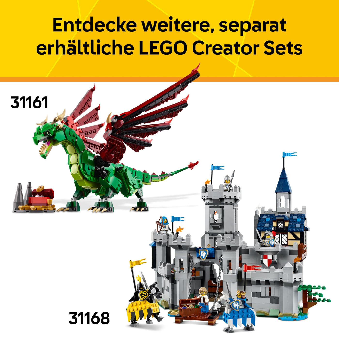 LEGO Creator 3in1 Prächtiges Ross - Kinder Spielzeug Tiere - Tierfigur verwandelt Sich in EIN Bären- oder Hirschmodell – Kreatives Geschenk für Mädchen und Jungen ab 9 Jahren – 31166