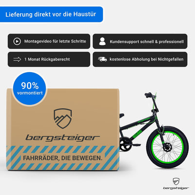 Bergsteiger Tokyo 20 Zoll BMX, Fatbike, 360° Rotor-System, Freestyle, 4 Stahl Pegs, Kettenschutz, Freilauf