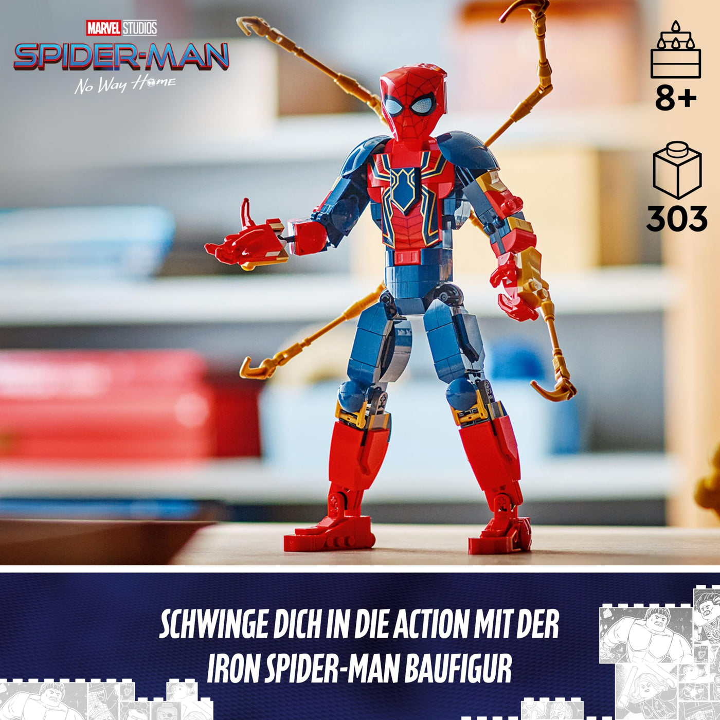 LEGO Marvel Iron Spider-Man Baufigur, Superhelden-Actionspielzeug für Kinder ab 8 Jahren, Jungen & Mädchen, Set mit Rüstung, baubares Modell, Avengers Geschenk-Idee für Fans der Marvel Filme 76298
