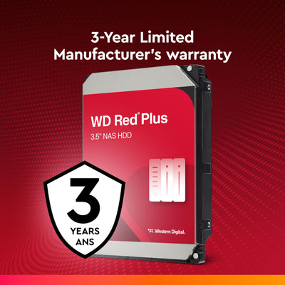 WD Red Plus interne Festplatte NAS 10 TB (3,5 Zoll, Workload-Rate 180 TB/Jahr, 7.200 U/min, 256 MB Cache, 215 MB/s ÜbertragungsrateNASware-Firmware für Kompatibilität, 8 Bays) Rot