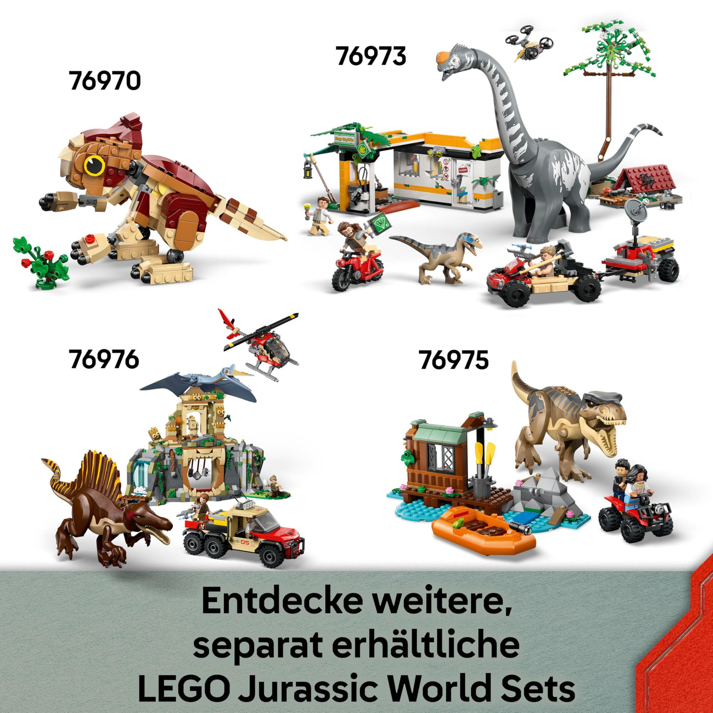 LEGO Jurassic World Raptor: Verfolgungsjagd mit dem Geländewagen – 2 Dinosaurier Figuren, Auto, 2 Minifiguren – Geschenk für Jungen und Mädchen ab 6 Jahren, Fans des Films „Die Wiedergeburt“ – 76972