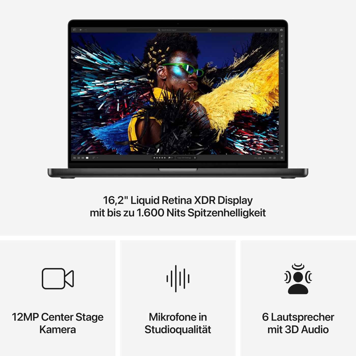 Apple 2024 MacBook Pro Laptop mit M4 Max Chip mit 16-Core CPU und 40-Core GPU: 16,2" Liquid Retina XDR Display, 48 GB gemeinsamer Arbeitsspeicher, 1 TB SSD Speicher; Space Schwarz