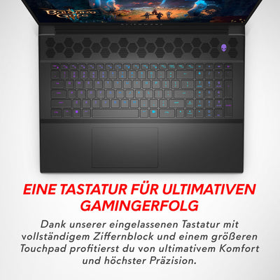 Alienware m18 R2 Gaming Laptop - 18" QHD+ 165Hz, Intel Core i9-14900HX, 32GB RAM, 1TB SSD, NVIDIA GeForce RTX 4070, Windows 11 Home, German Backlit Keyboard - Dark Metallic Moon
