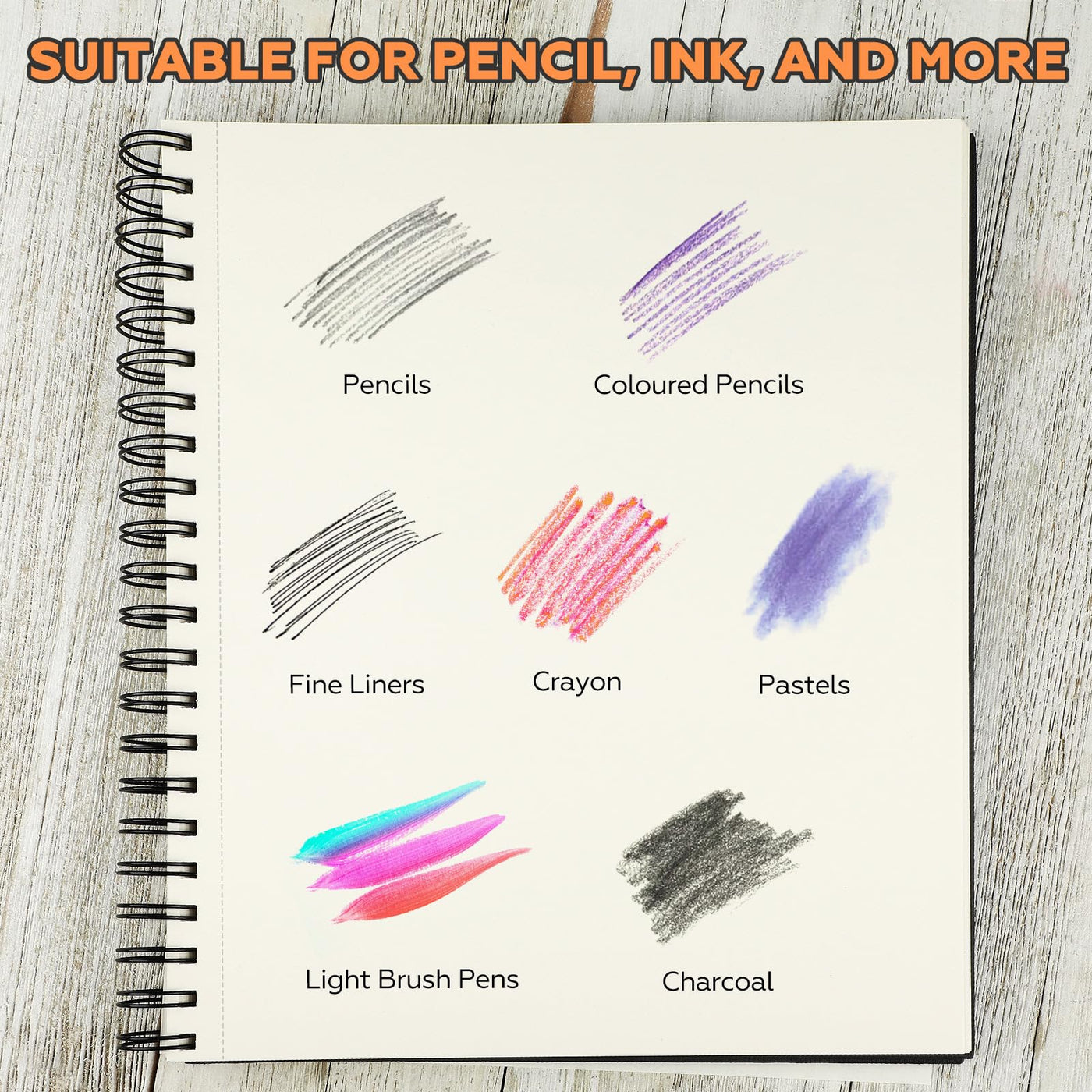 2 Stück A5 Skizzenbuch,100 g/m² Zeichenblöcke mit Spiralbindung-160 Blatt /320 Seiten-Skizzenbücher mit festem Einband-Professionnelle Zeichenbuch für Kinder & Erwachsene, Ideal für Skizzen