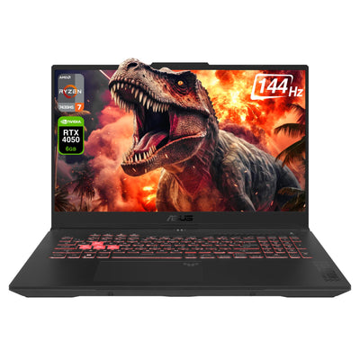 ASUS TUF A17 Gaming Laptop, AMD Ryzen 7-7435HS, 64 GB DDR5 RAM, 1 TB PCIe SSD, 17.3" FHD Display, Nvidia GeForce RTX 4050, 1-Zone RGB QWERTZ Tastatur, Windows 11 Home, Grau
