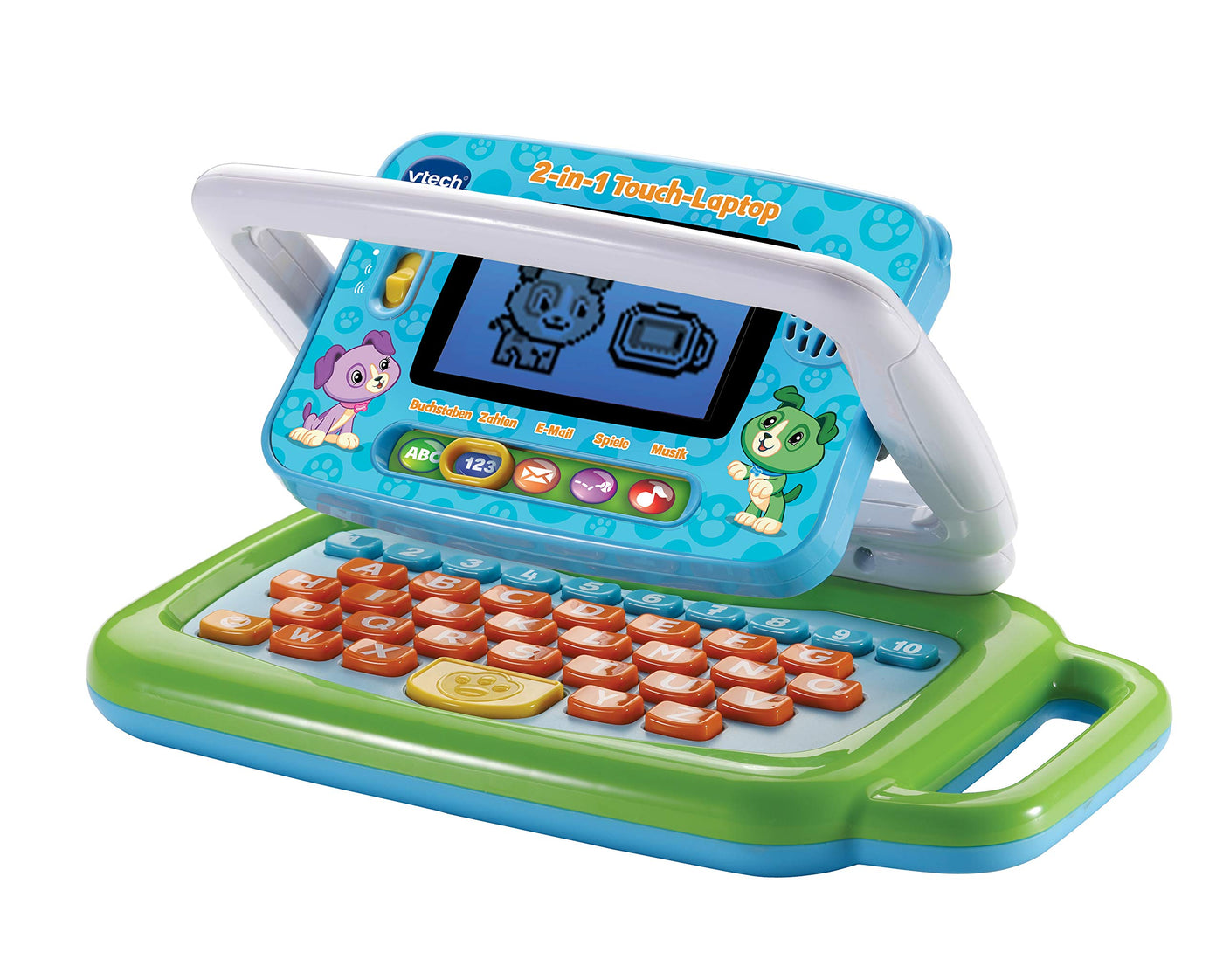 VTech 2-in-1 Touch-Laptop – Lerncomputer und Touch-Tablet zum Lernen von Buchstaben und Zahlen – Für Kinder von 3-6 Jahren