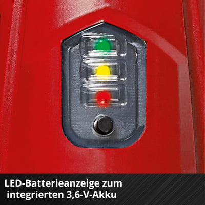 Einhell Akkuschrauber TC-SD 3,6 Li (3,6V, 1300 mAh, 3 Nm Drehmoment, Drehgelenk im Handgriff, LED-Licht, Softgriff, Ladekontrollleuchte, inkl. 6 Bits)