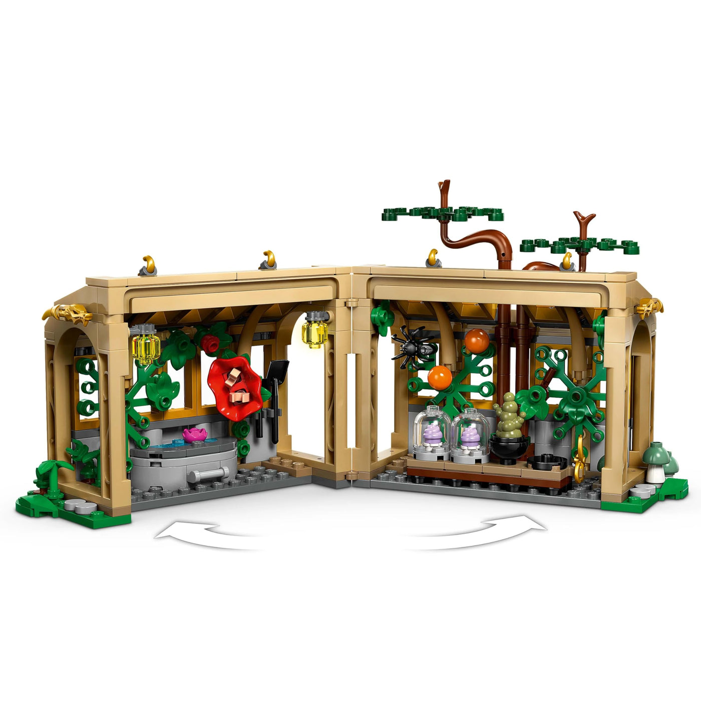 LEGO Harry Potter Schloss Hogwarts: Kräuterkundeunterricht – Spielset mit Neville Longbottom, Hermine Granger, Professor Sprout, 3 Alraunen und Gewächshaus – Geschenk für Kinder ab 8 Jahren – 76445