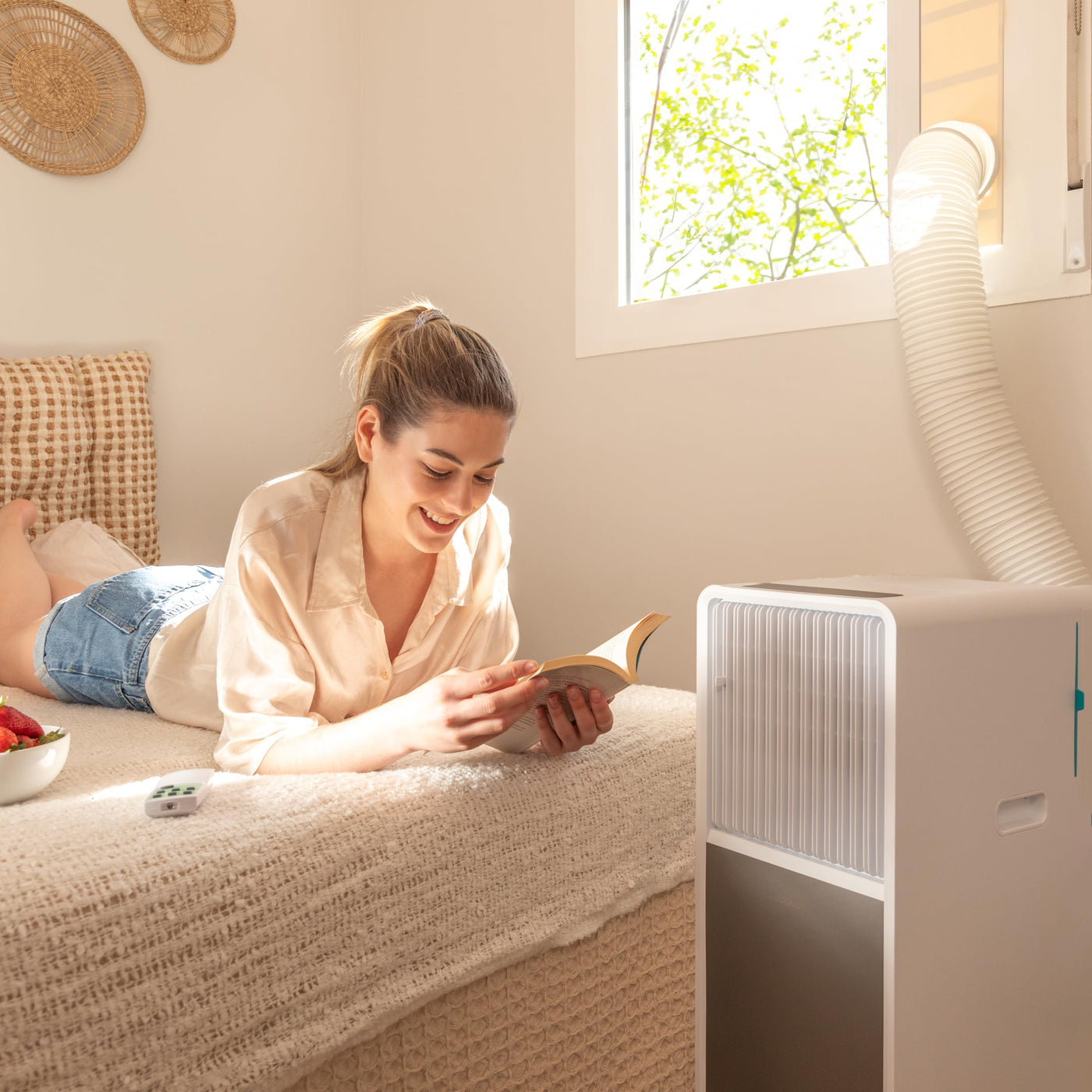 Cecotec - Mobile Klimageräte ForceClima 9450 Style Heating, 9000 BTU, Abdeckungsbereich 25 m2, Fernbedienung, Berührung, LED -Bildschirm, 5 Modi, 2 Geschwindigkeiten, Wärmepumpe, Timer