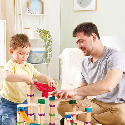Hape Murmelbahn, Konstruktionsspielzeug aus FSC Holz, Kugelbahn ab 3 Jahren, E1100