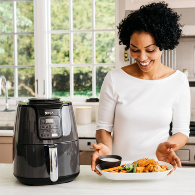 Ninja Foodi FlexDrawer Dual Zone Heißluftfritteuse, Airfryer mit 10,4-Fach und herausnehmbarem Trenner, Antihaftbeschichtung, spülmaschinenfester Korb, 7-in-1, Schwarz AF500EU