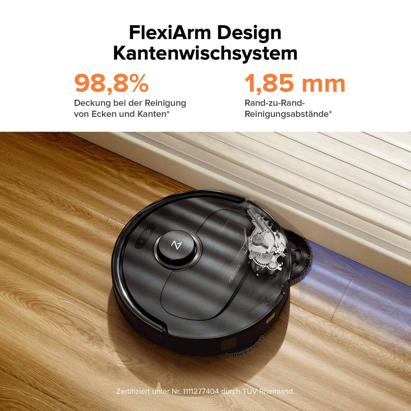 roborock Qrevo Pro Set Saugroboter mit Wischfunktion&Hebarem Wischmopp, 7000Pa, FlexiArm Design™ Kantenreinigung, 60 °C Heißwasser-Moppwäsche, zusätzlich 2 Wischmops, Roboterstaubsauger-Set(Schwarz)