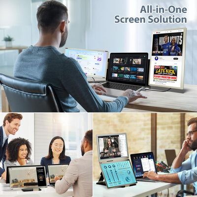 Teamgee Laptop Monitor Erweiterung für alle Laptops, 15,6’’ FHD 120% sRGB Portable Monitor, Plug & Play Display für Mac, Windows, Chrome, Linux, Android, DeX, PC