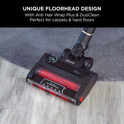 Shark IZ400UKT Kabelloser Stabstaubsauger, Plastik, Messing, 60 Min Run Time