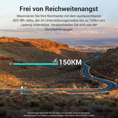 Eleglide C1/C1 ST E Bike mit Mittelmotor, 27,5 Zoll 70 Nm Elektrofahrrad für Damen und Herren, 250W E-Bike, 14,5 Ah Lithium-Akku, Shimano 7 Gänge Trekking Ebike, cityräder 25km/h bis zu 150KM (C1)