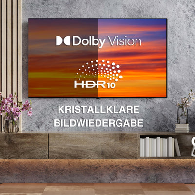 Telefunken Fernseher 43 Zoll Smart TV VIDAA D43U790B2CW 4K Fernseher UHD, HDR TV mit Dolby Vision, Triple-Tuner und 6 Monate HD+ inkl., LED TV schwarz