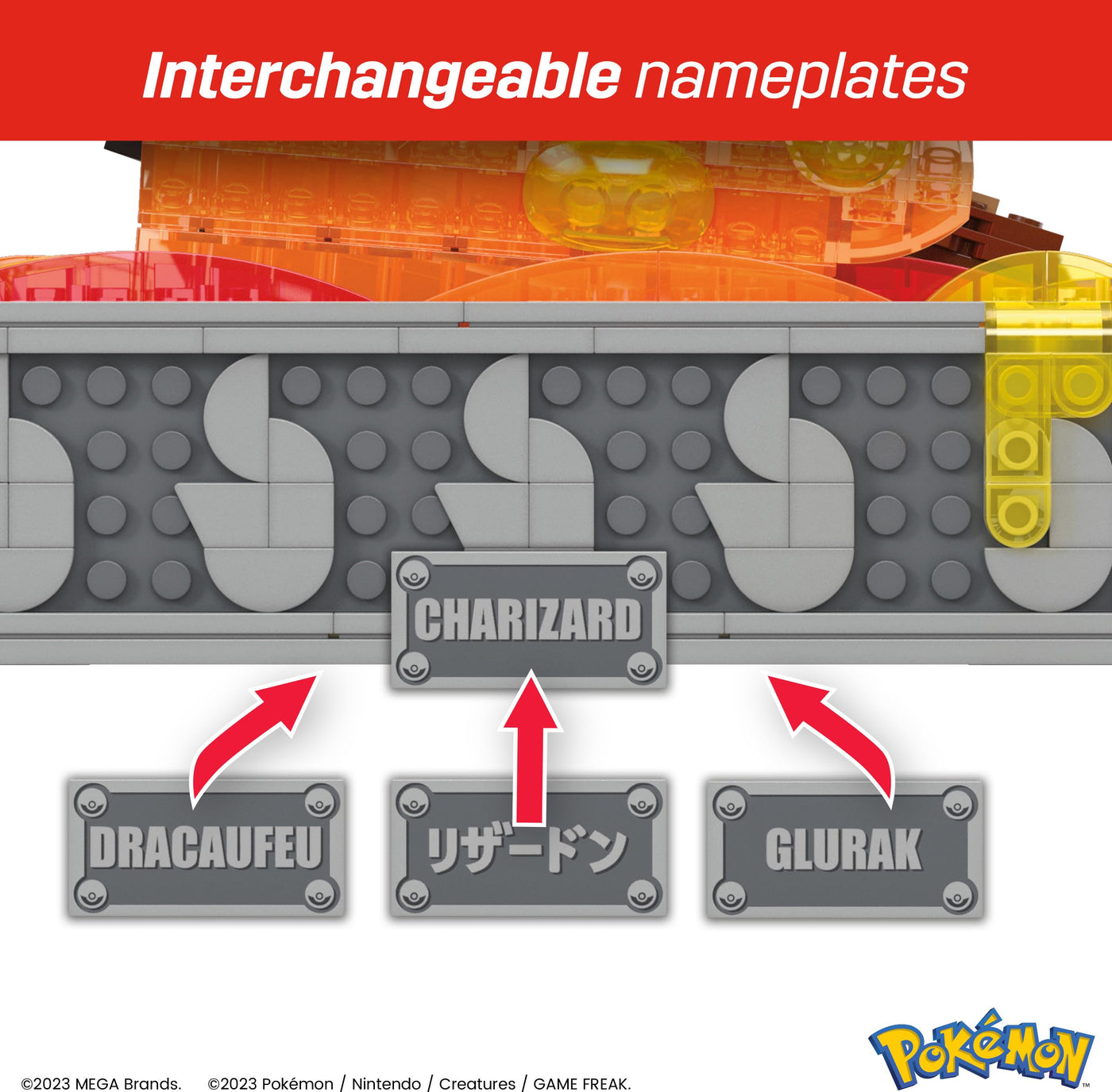 Mega Pokémon Glurak Actionfigur, 1664 Teile, zusammenbaubares, bewegliches Figur, Bauspielzeug, ca. 28 cm groß, ab 12 Jahre Sammelfigut, HMW05