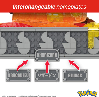 Mega Pokémon Glurak Actionfigur, 1664 Teile, zusammenbaubares, bewegliches Figur, Bauspielzeug, ca. 28 cm groß, ab 12 Jahre Sammelfigut, HMW05