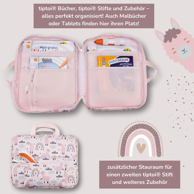 TA Trend Atelier Aufbewahrungs-/Transport-Tasche für tiptoi Bücher, Stift und Zubehör (Rosa-Lama)