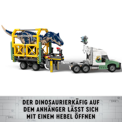 LEGO Jurassic World Dinosaurier-Missionen: Allosaurus-Transporter, Dino-Spielset, Geschenkidee für Kinder mit den Minifiguren Kenji, Darius und Yaz, für Jungen und Mädchen ab 8 Jahren 76966