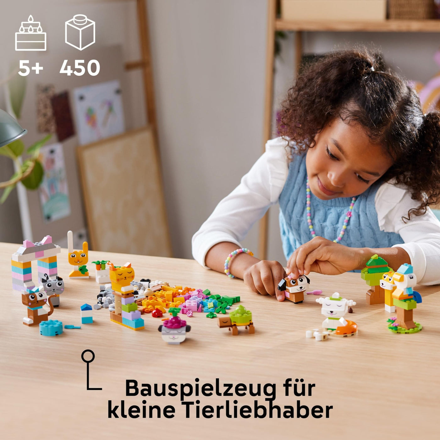 LEGO Classic Kreative Tiere - Spielzeugtiere zum Bauen und Spielen - Lernspielzeug mit Hund, Katze, Hase, Hamster & Vogel - Spielset als Kinder Geschenk für Mädchen und Jungen ab 5 Jahren - 11034