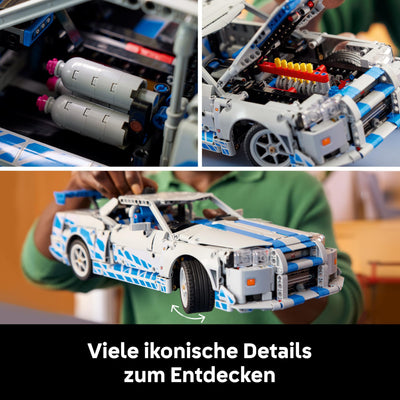 LEGO Technic 2 Fast 2 Furious Nissan Skyline GT-R R34 Automodell-Bauset für Erwachsene - mit Driftfunktion, Lenkung, Federung und 6-Zylinder-Motor - Sammlergeschenk für Fans - 42210