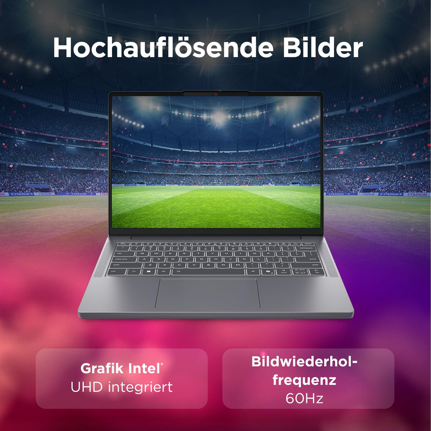 Lenovo IdeaPad Slim 3i Laptop | 14" WUXGA Display | Intel Core i5 13420H | 16GB RAM | 512GB SSD | Intel UHD Grafik |Windows 11 | QWERTZ | Luna Grau | 3 Monate Premium Care