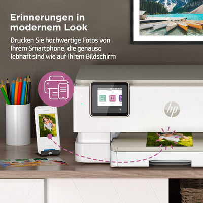 HP Envy Inspire 7220e Multifunktionsdrucker, Tintenstrahldrucker, 20€ Cashback, 3 Monate gratis drucken mit HP Instant Ink inklusive, HP+, Drucken, Scannen, Kopieren, Fotodruck, DIN A4, WLAN, Airprint