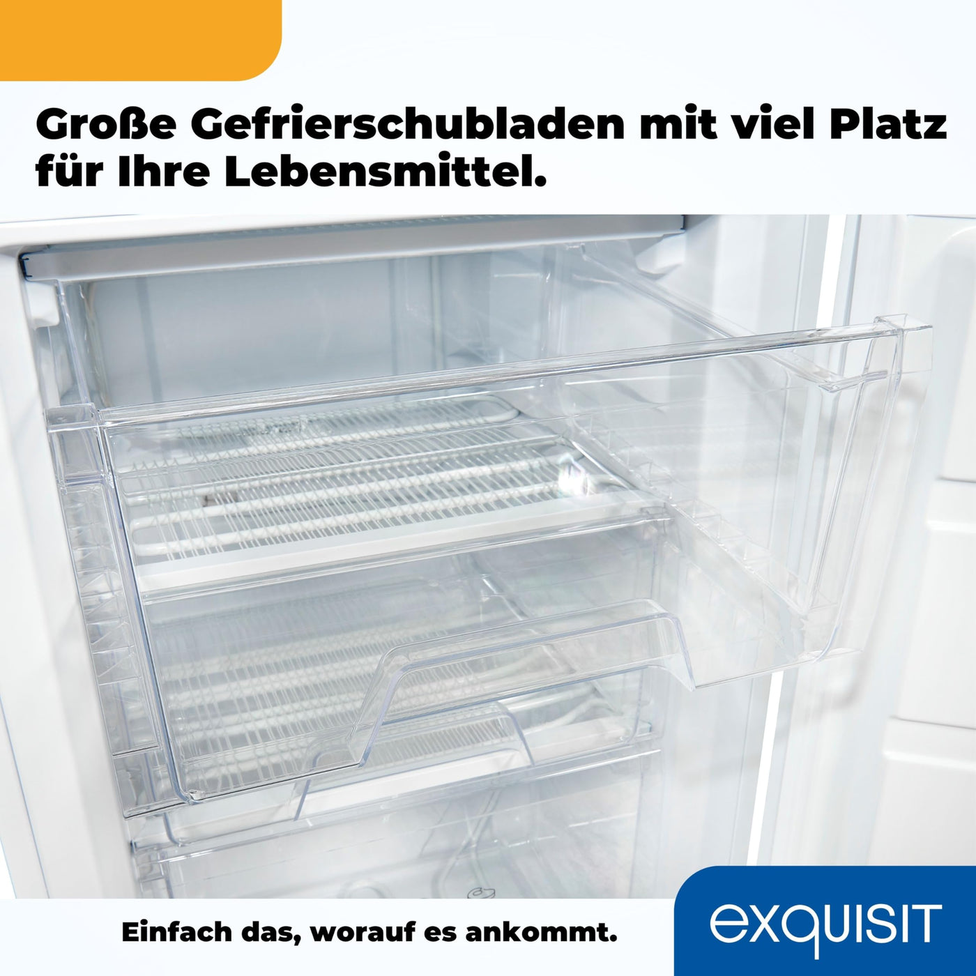 Exquisit Gefrierschrank, 4-Sterne-Gefrieren, Gefrierschrank klein, 86 Liter, Tiefkühlschrank, 55cm breit, kompakt, GS80-030E weiss