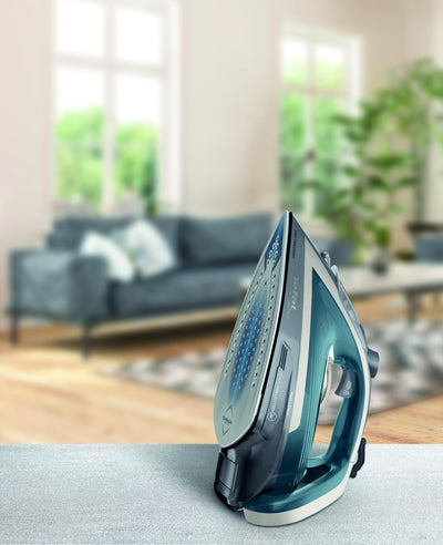 Tefal Dampfbügeleisen Ultragliss Plus, 2800 W, abnehmbarer Kalk-Kollektor, kratzfeste Bügelsohle, 50 g/Min. Dampfabgabe, 260 g/Min. Dampfstoß, Abschaltautomatik, türkis/grau, FV6842