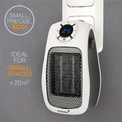 Korona 60010 Steckdosenheizer mit Frostwächter Funktion | 600 Watt | Digitales Display | Einstellbare Temperatur | Ideal für schnelle, punktgenaue Wärme in Räumen mit 10-20 m²